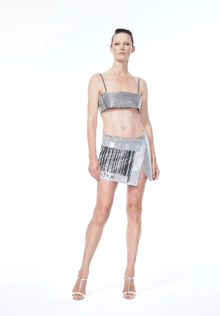 Barcode Mirror Skirt Nué