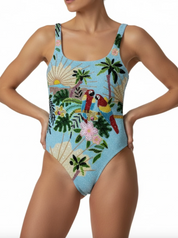 Oceanus Pandora hand-beaded swimsuit