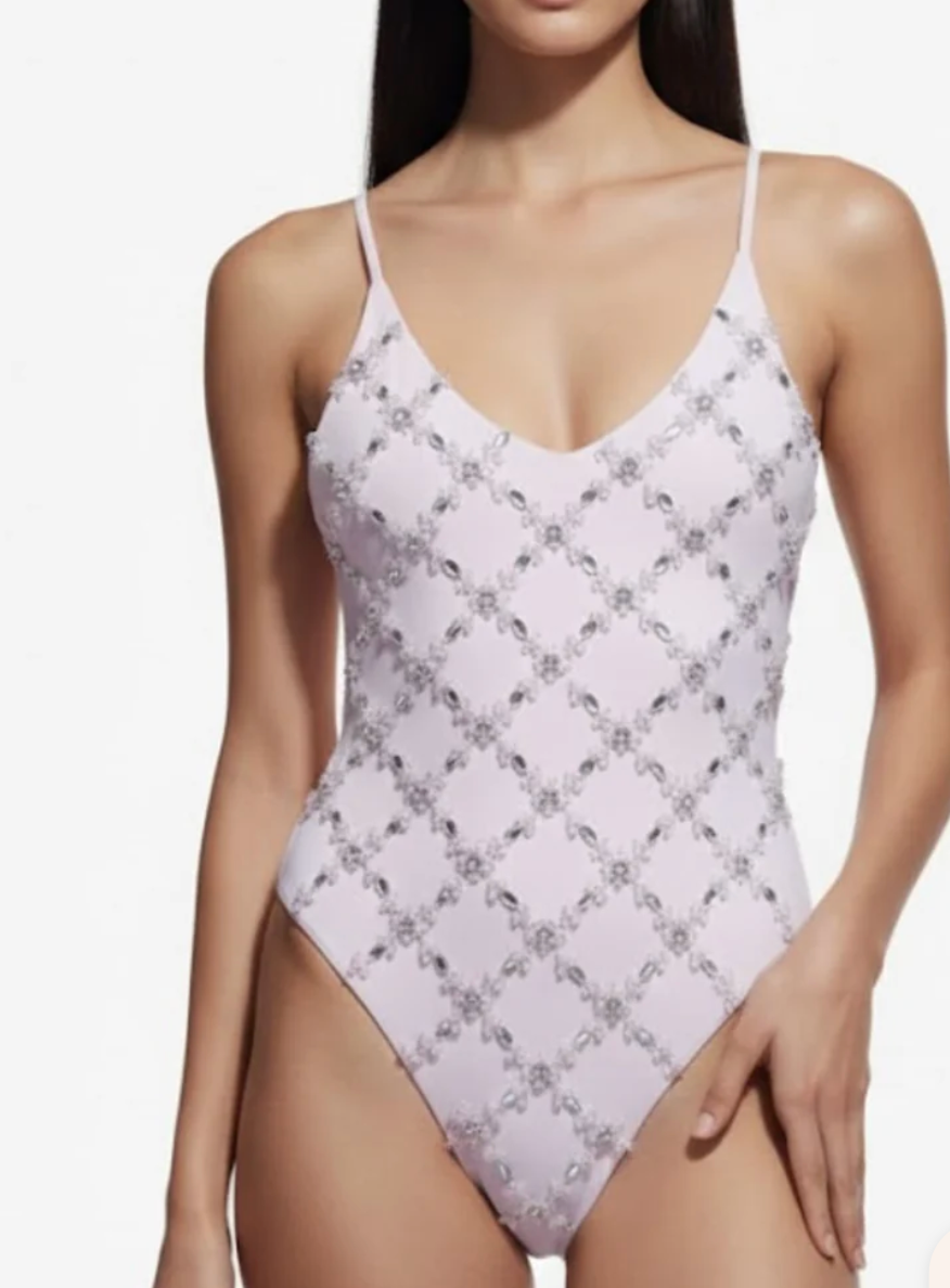 Oceanus Crystal Swimsuit White