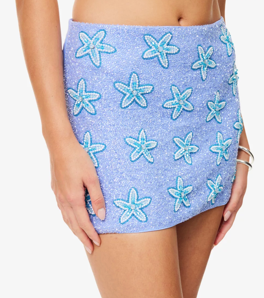 Oceanus Mia's Marina Beaded Mini Skirt