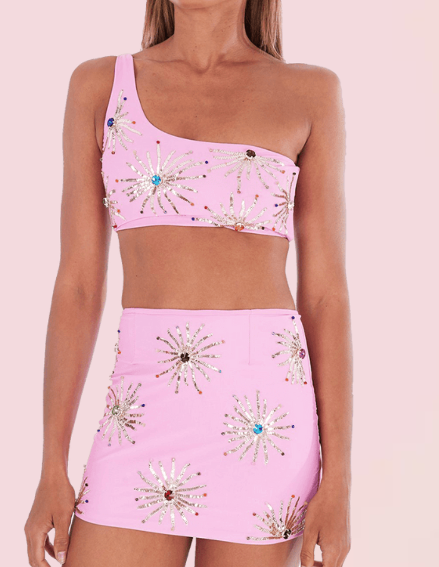 Oceanus Callie Co-ord Pink Top