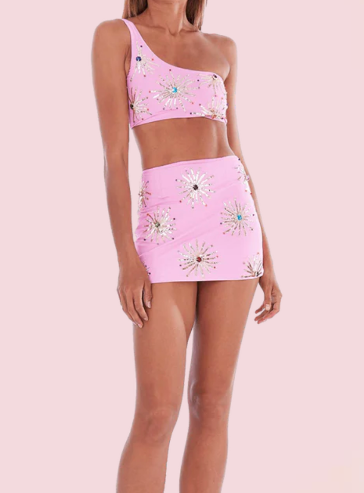 Oceanus Callie Co-ord Pink Top