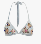 Oceanus Embroidered Bikini Top