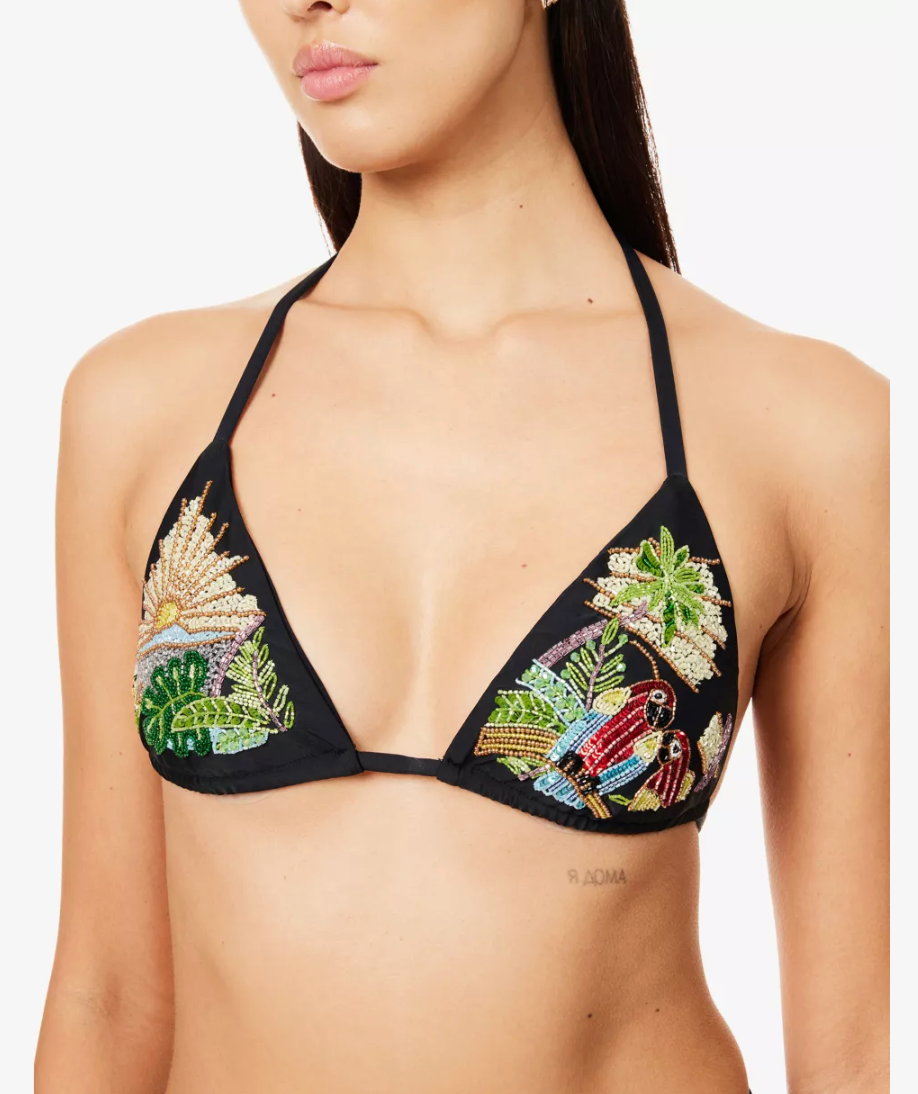 Oceanus Charli Embellished Tropical Bikini