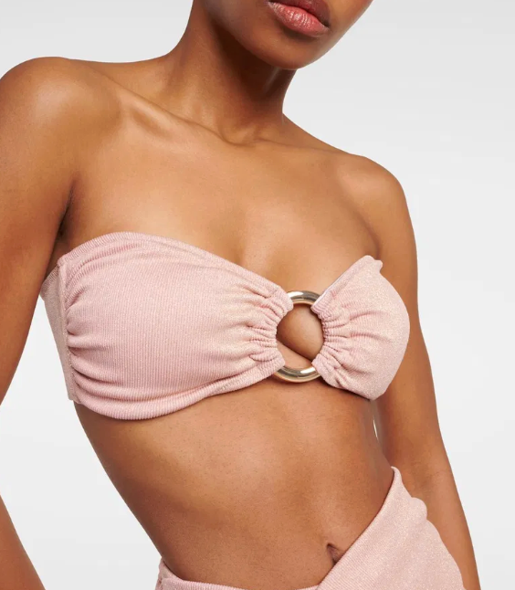 ALEXANDRA MIRO CARLOTTA BLUSH METALLIC TOP XS