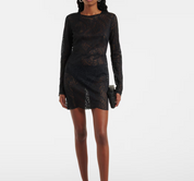 ALEXANDRA MIRO GENEVIEVE MINI DRESS BLACK LACE M
