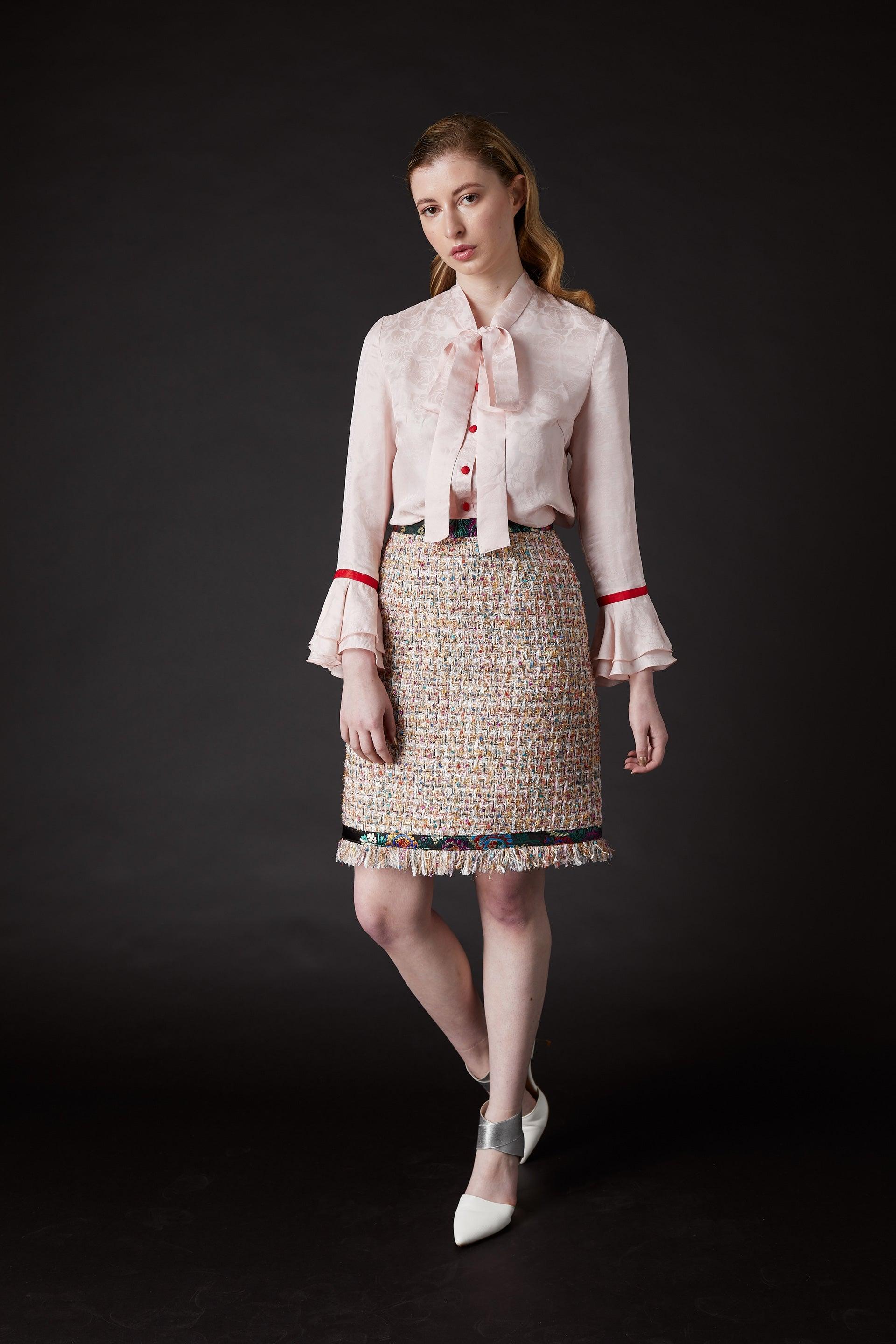 SKYLENCE - Chelsea Tang Tweed Skirt Multi - SAMPLE SALE LONDON 