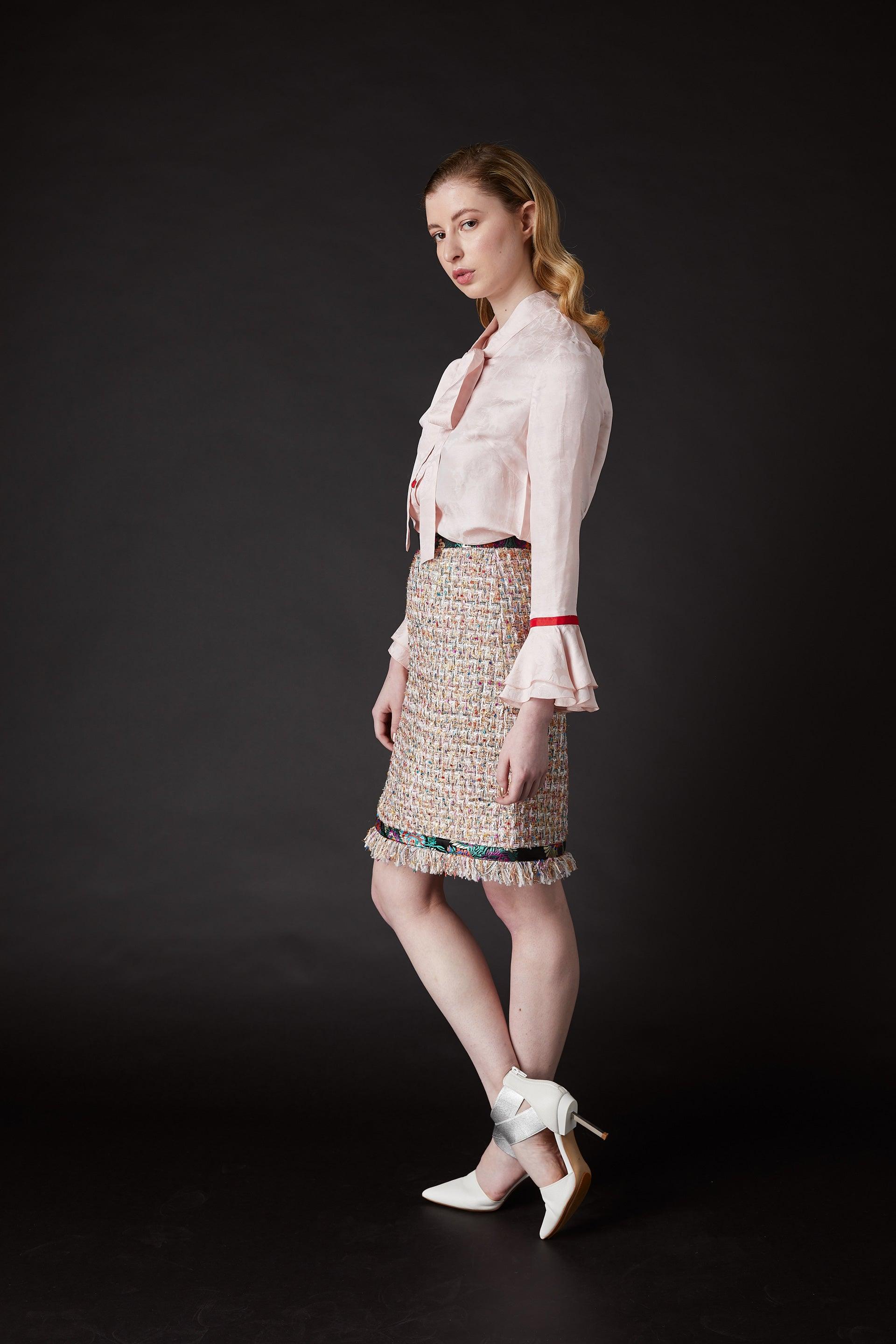 SKYLENCE - Chelsea Tang Tweed Skirt Multi - SAMPLE SALE LONDON 