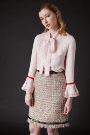 SKYLENCE - Chelsea Tang Tweed Skirt Multi - SAMPLE SALE LONDON 