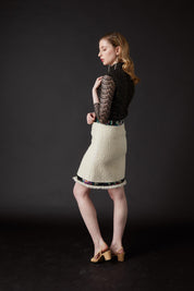 SKYLENCE - Chelsea Tang Tweed Skirt White - SAMPLE SALE LONDON 