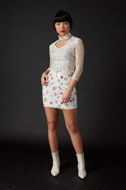 SKYLENCE - Derling Embroidered Skirt White - SAMPLE SALE LONDON 