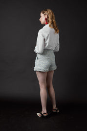 SKYLENCE - Chelsea Tang Tweed Shorts Blue - SAMPLE SALE LONDON 