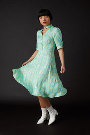 SKYLENCE - Lily Tea Dress Green