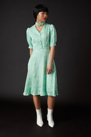 SKYLENCE - Lily Tea Dress Green