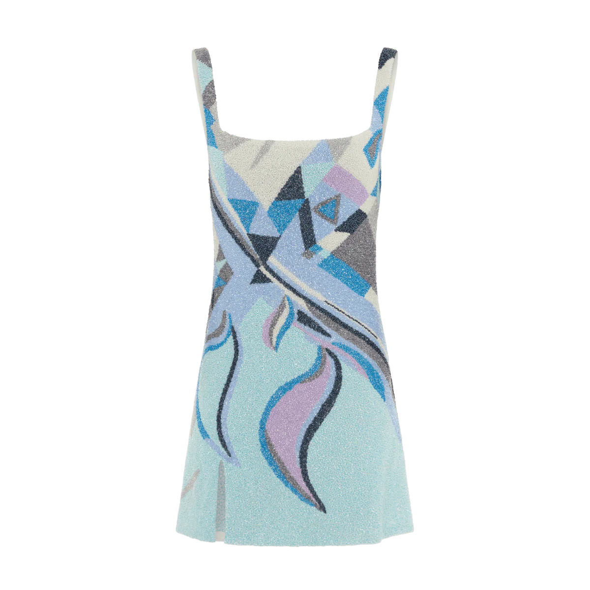 OceanusSofia Hand Beaded Blue Party Dress