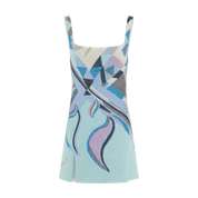 OceanusSofia Hand Beaded Blue Party Dress