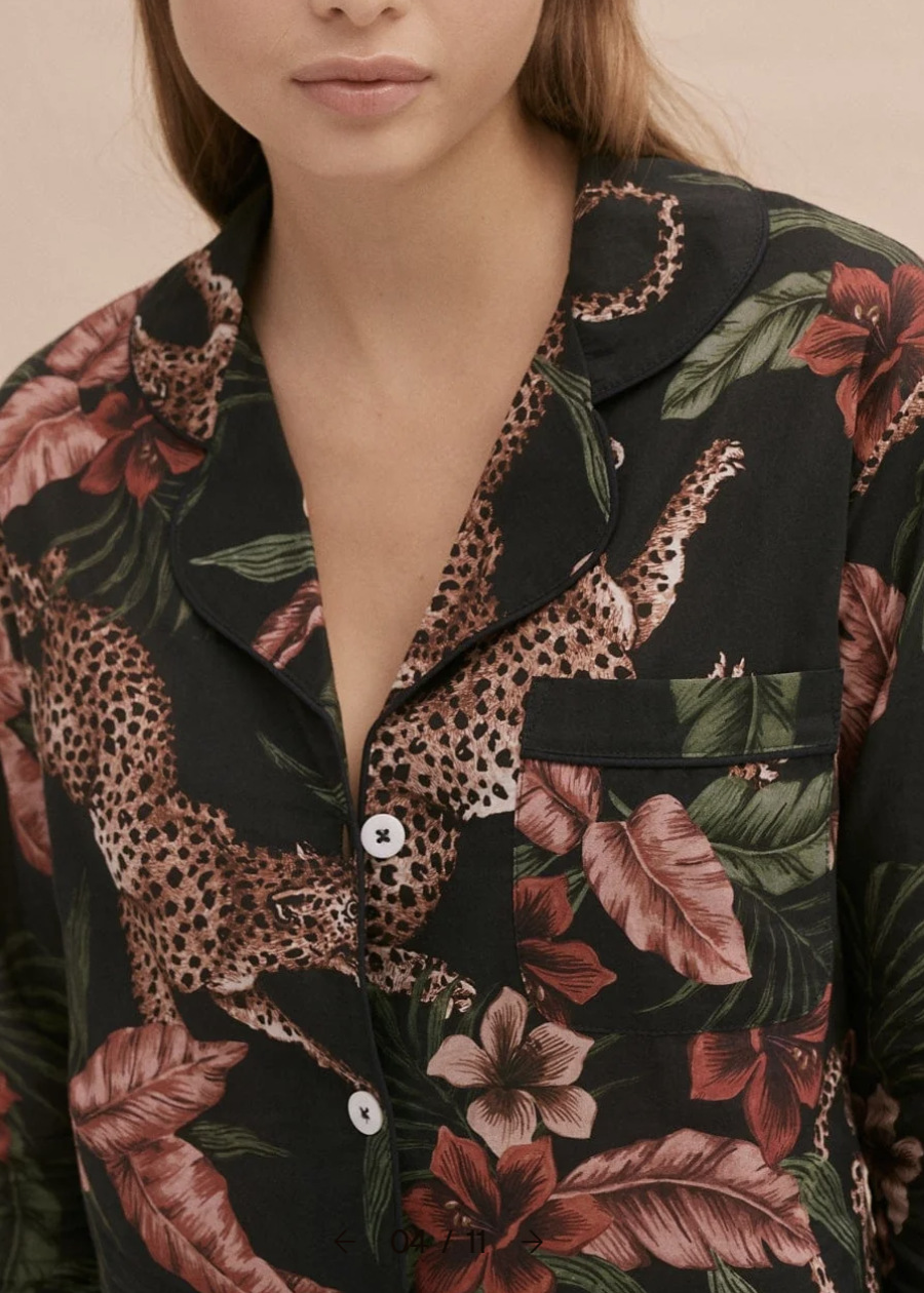 Desmond & Dempsey - SOLEIA Long Sleeve Pyjama Shirt