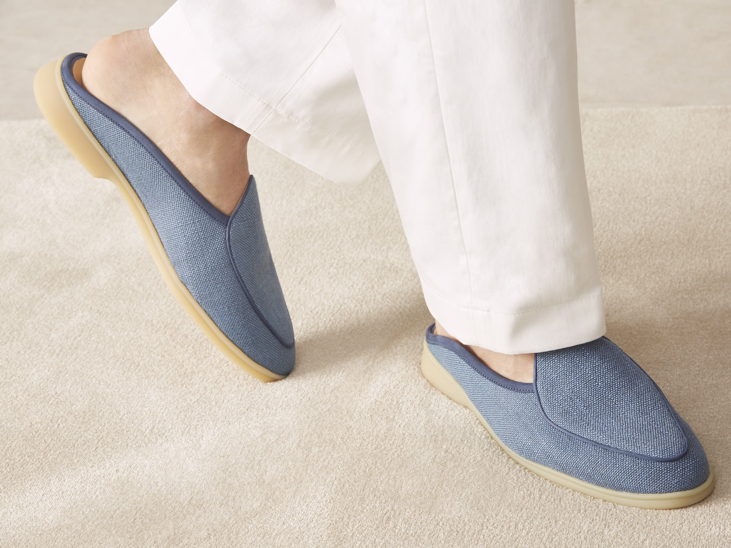 Stride Mule Loafers in Bleu Celadon Merlinen