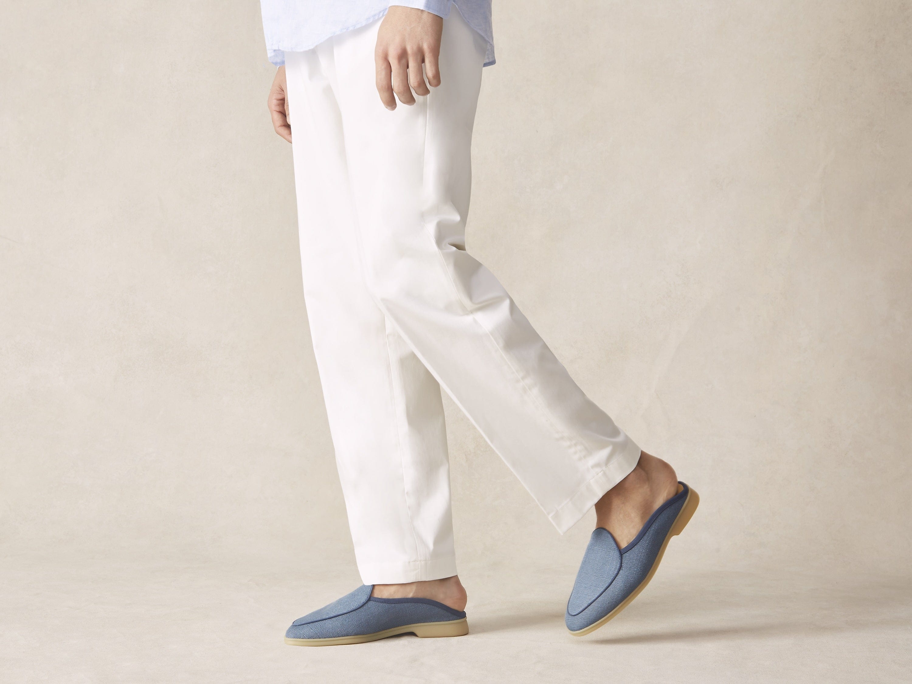 Stride Mule Loafers in Bleu Celadon Merlinen