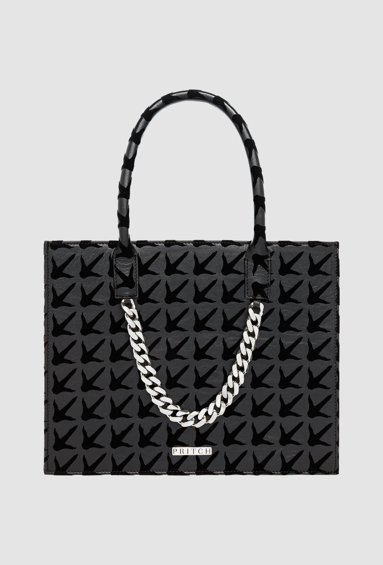 PRITCH - Claw-Printed Leather Tote Bag Mini - Pitch Black - SAMPLE SALE LONDON 