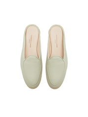 Stride Mule Loafers in Pistachio Deerskin Natural Sole