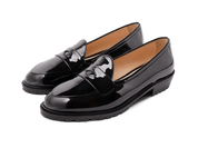 Sagan Ginkgo Loafers in Nero Patent with Rubber Sole