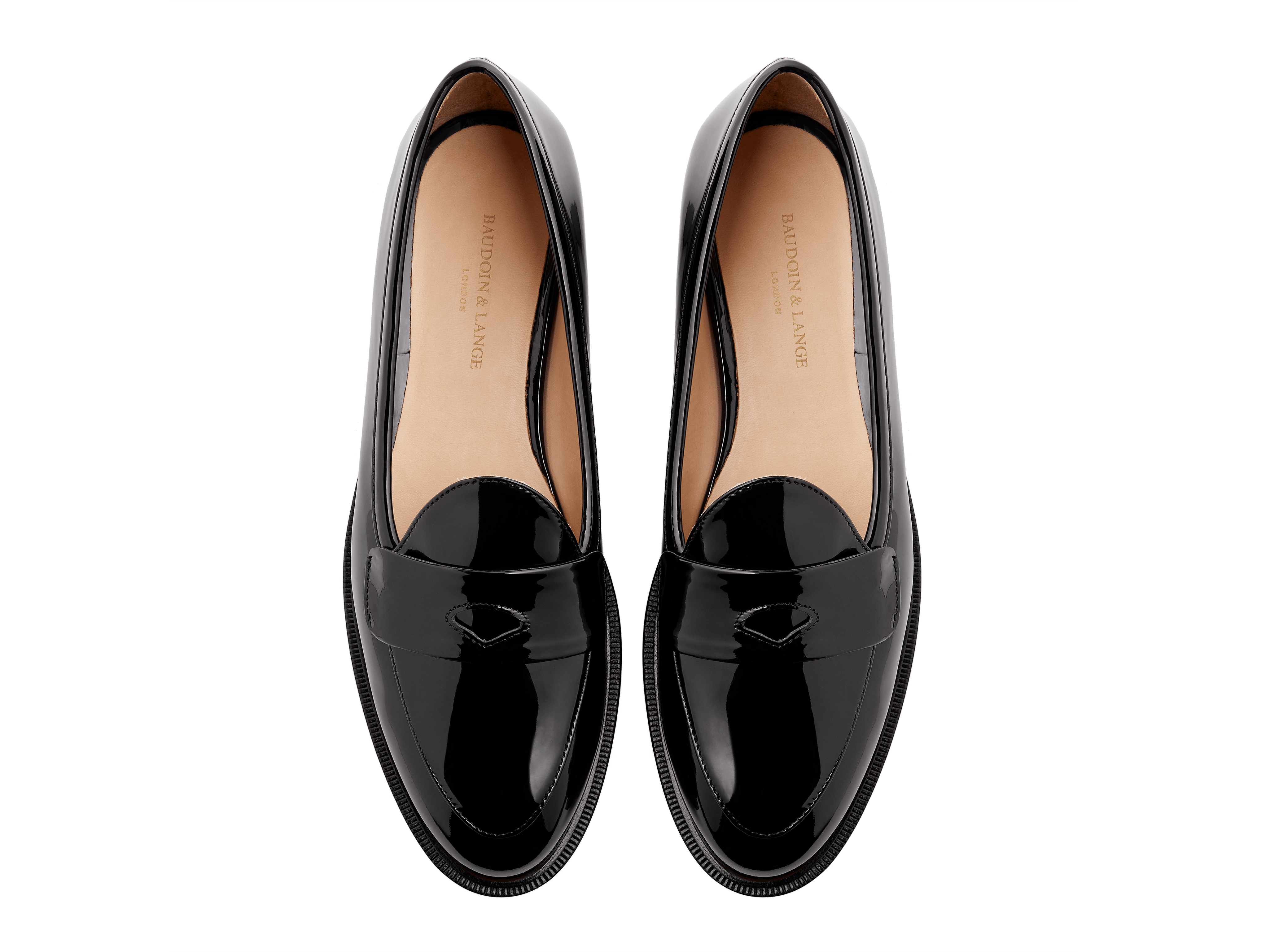 Sagan Ginkgo Loafers in Nero Patent with Rubber Sole