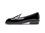 Sagan Ginkgo Loafers in Nero Patent with Rubber Sole