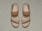 Nuage Sandal in Natural Silk and Nubuck