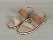 Nuage Sandal in Natural Silk and Nubuck