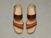 Nuage Sandal in Orange Matt Calf and Copper Translucent Kidskin