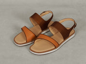 Nuage Sandal in Orange Matt Calf and Copper Translucent Kidskin