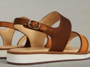 Nuage Sandal in Orange Matt Calf and Copper Translucent Kidskin