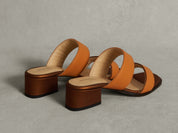 Plume Hi Sandal in Orange Matt Calf and Copper Translucent Kidskin