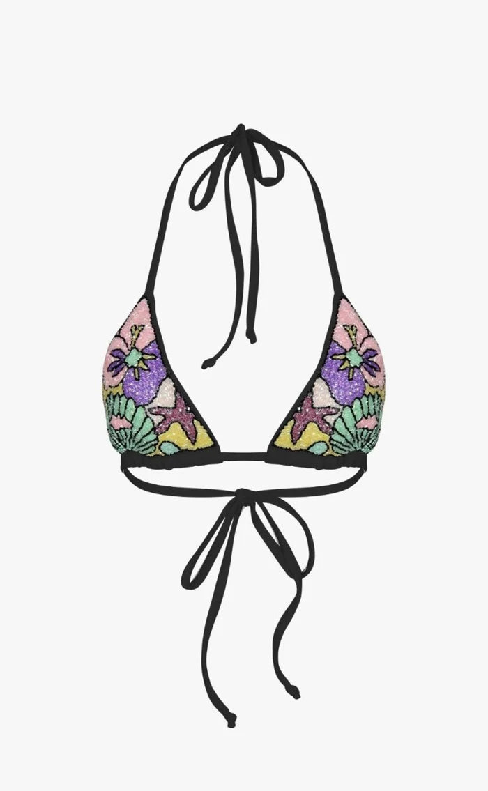 Oceanus Charli Embellished Tropical Bikini