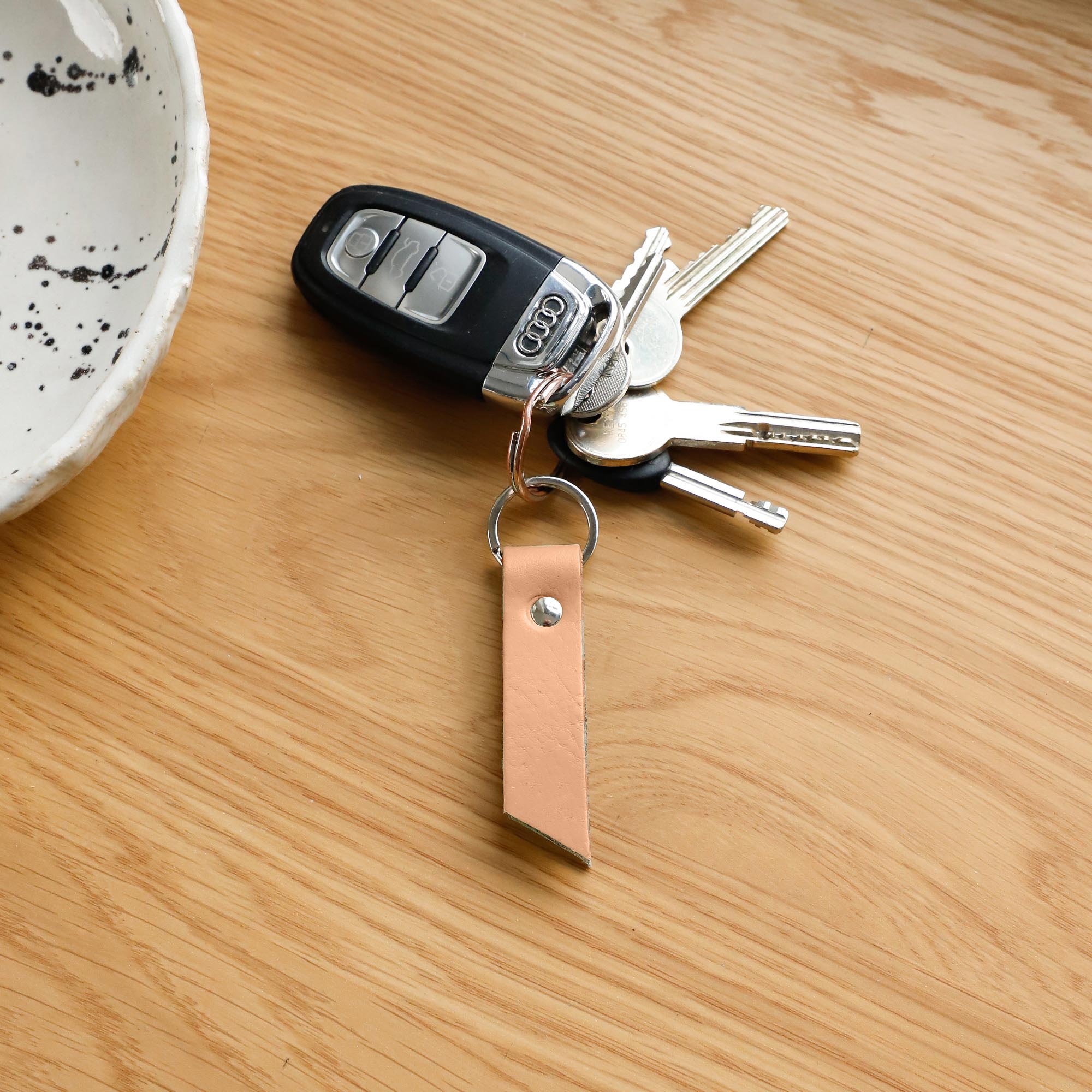 Camel Leather Keyring