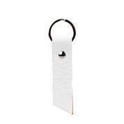 White Leather Keyring