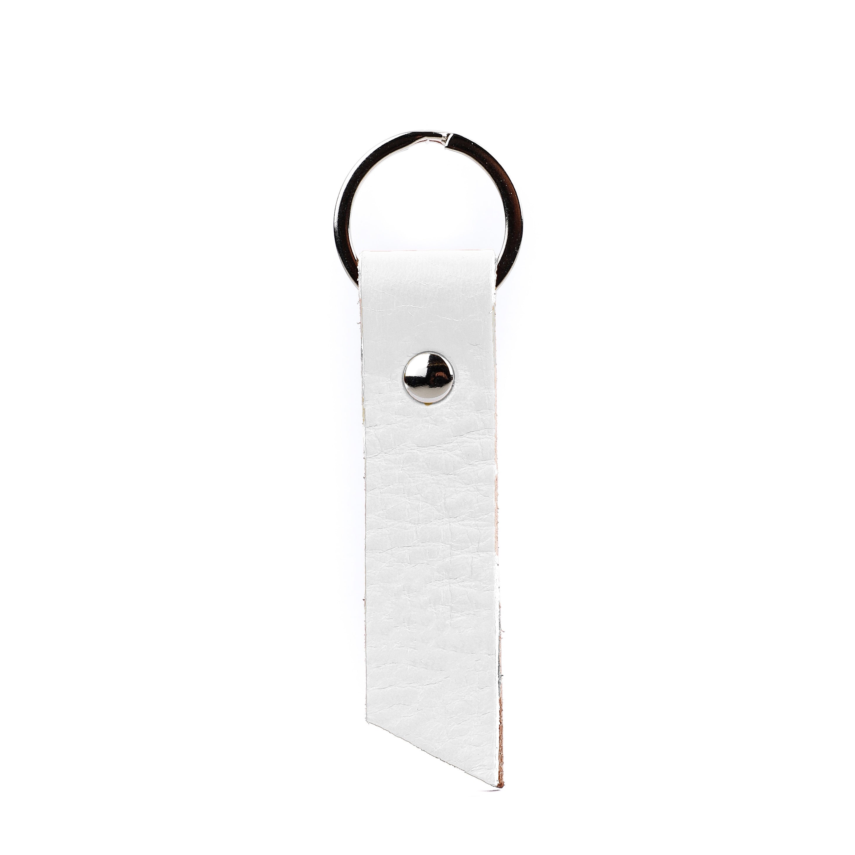 White Leather Keyring
