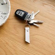 White Leather Keyring