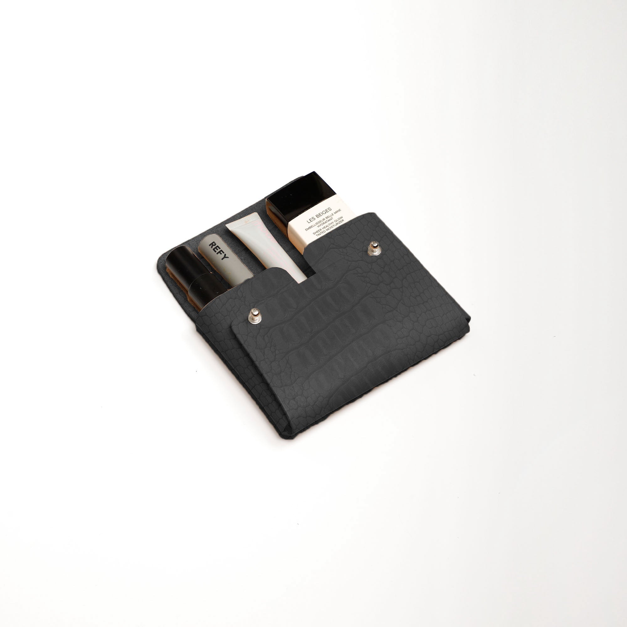 Black Croco Medium Pouch