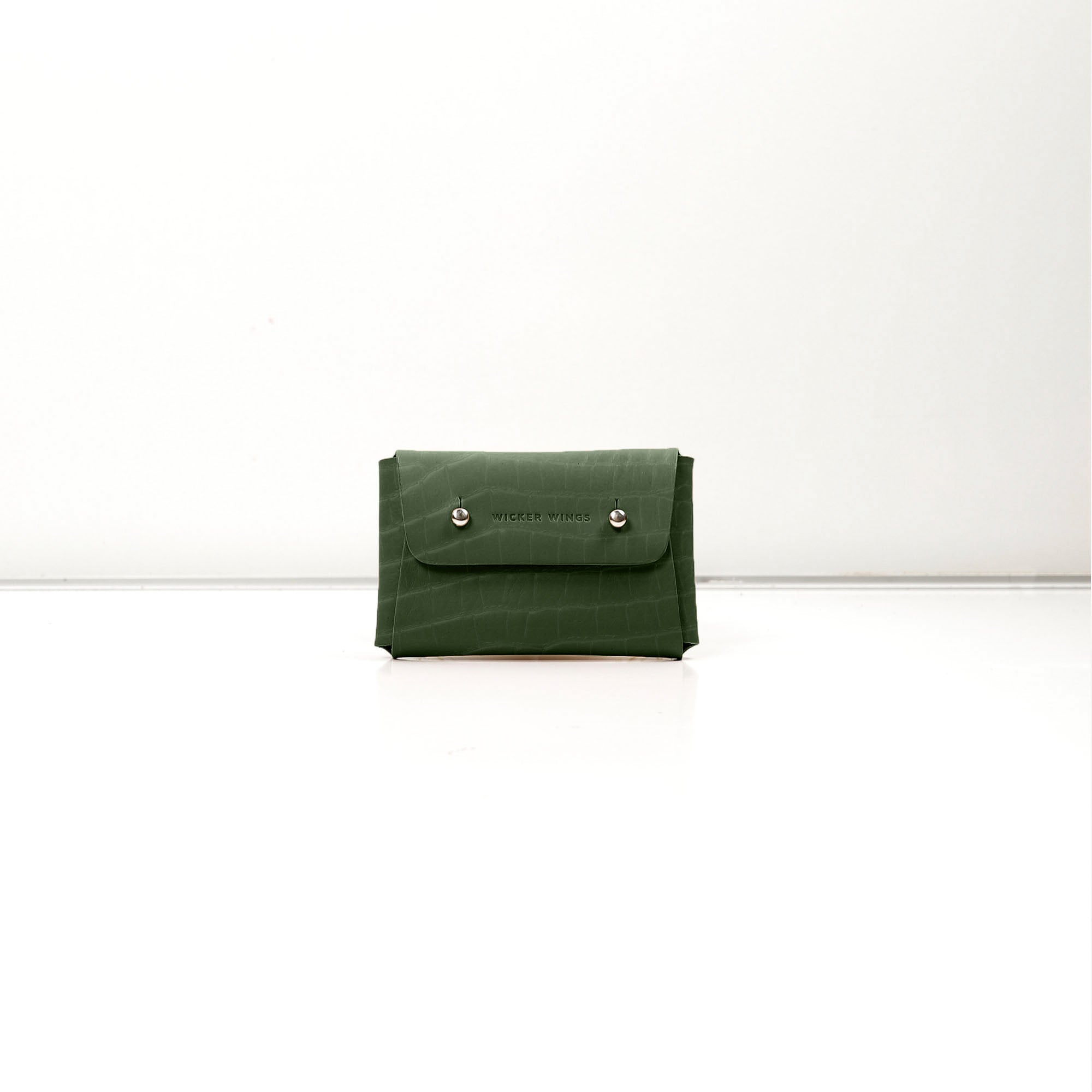 Green Croco Kuai Small Pouch