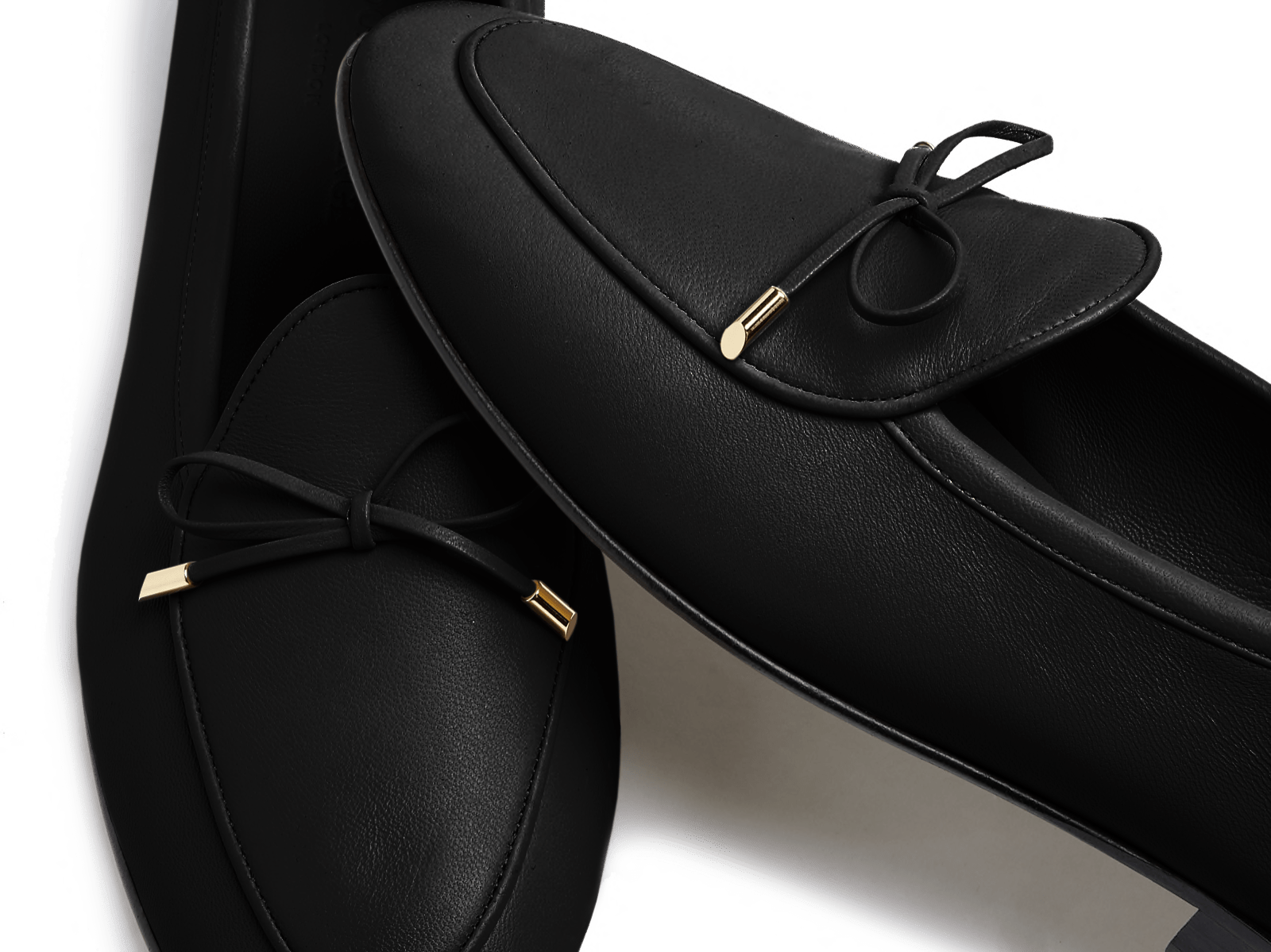 Sagan Classic String Loafers in Black Nappa with Metal Caps