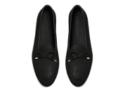 Sagan Classic String Loafers in Black Nappa with Metal Caps