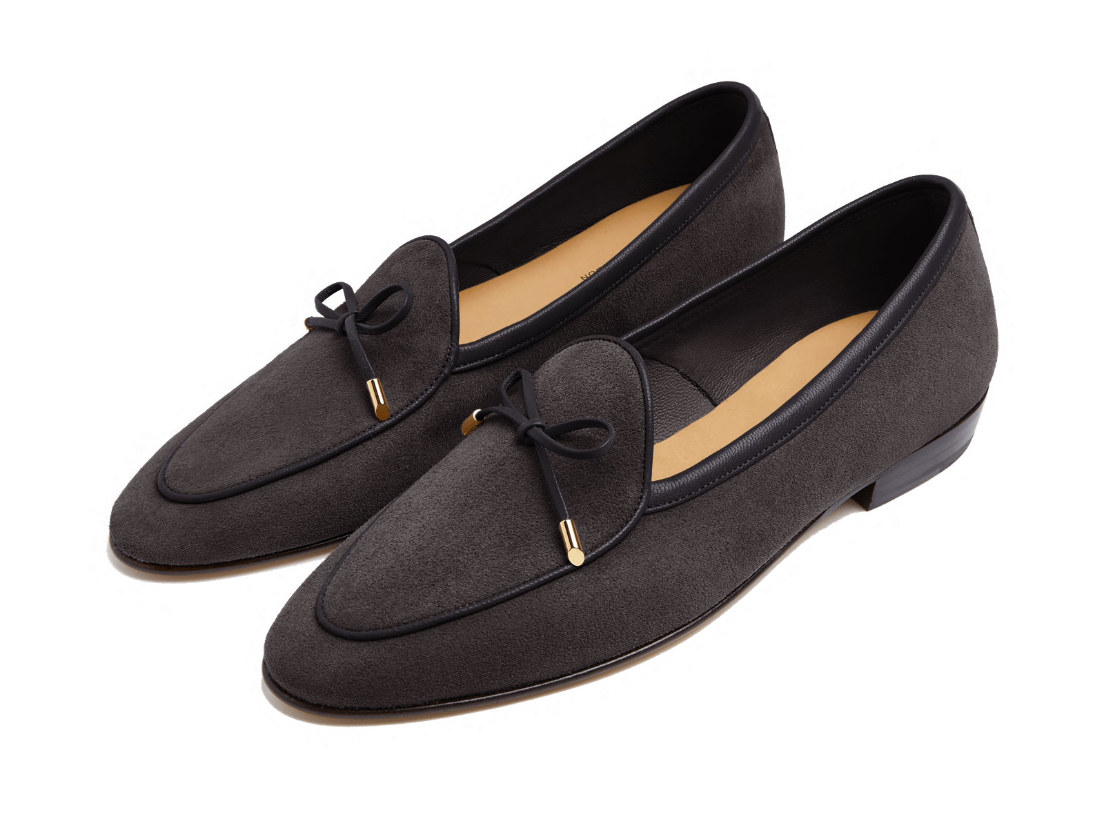 Bark Grey Suede String Womens Loafers