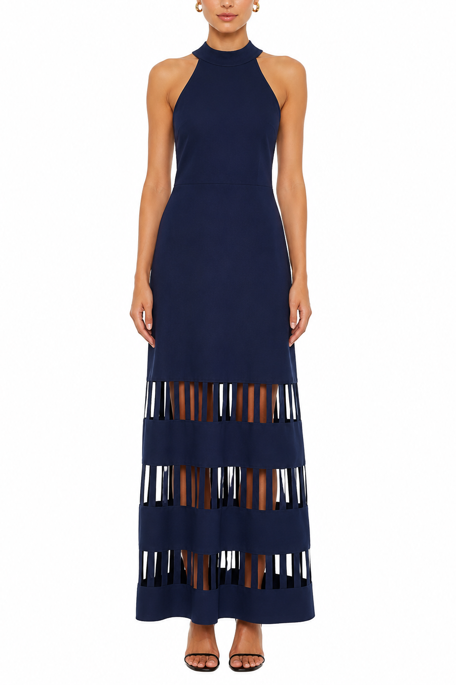 Elliatt CURAAE Yelena Cut Out Maxi Dress - Navy Size S/UK8