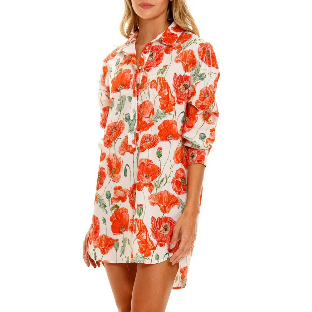 The lazy poet - Zoe Coquelicot Shirt Dress - S