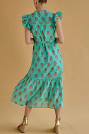 ALLEGRA Dress - Aqua Floret