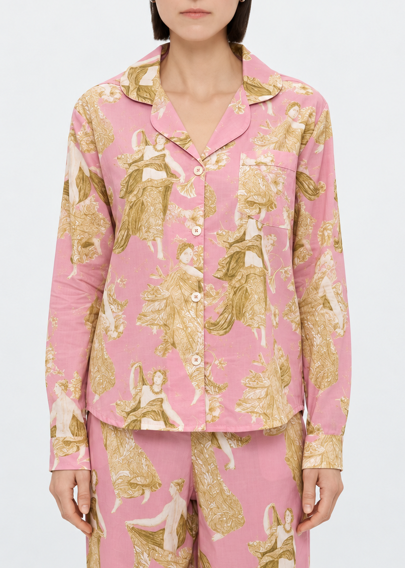 Desmond & Dempsey ANGEL Pyjama Shirt - Size S