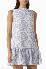 Elliatt CURAAE Claude Embroidered Mini Dress - Light Blue Size S/UK8