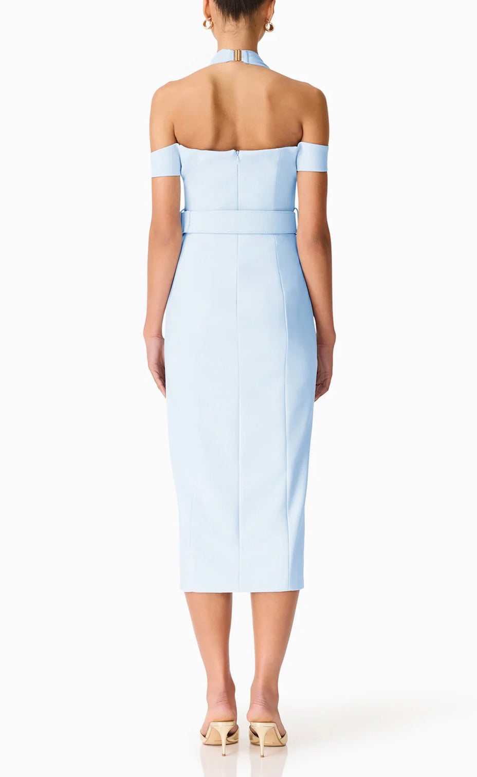 Elliatt Ruby Halter Midi Dress - Blue Size S/UK8